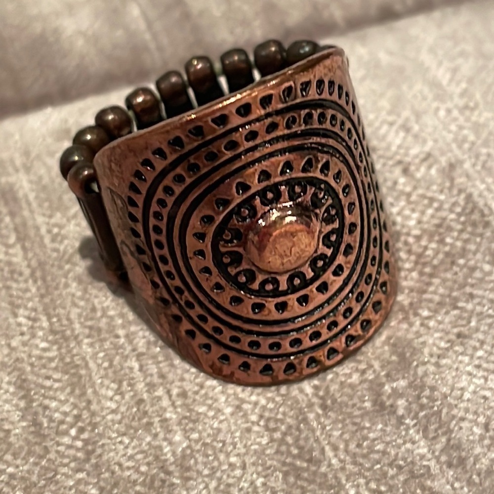 Southwestern Copper Sun Disc Ring
